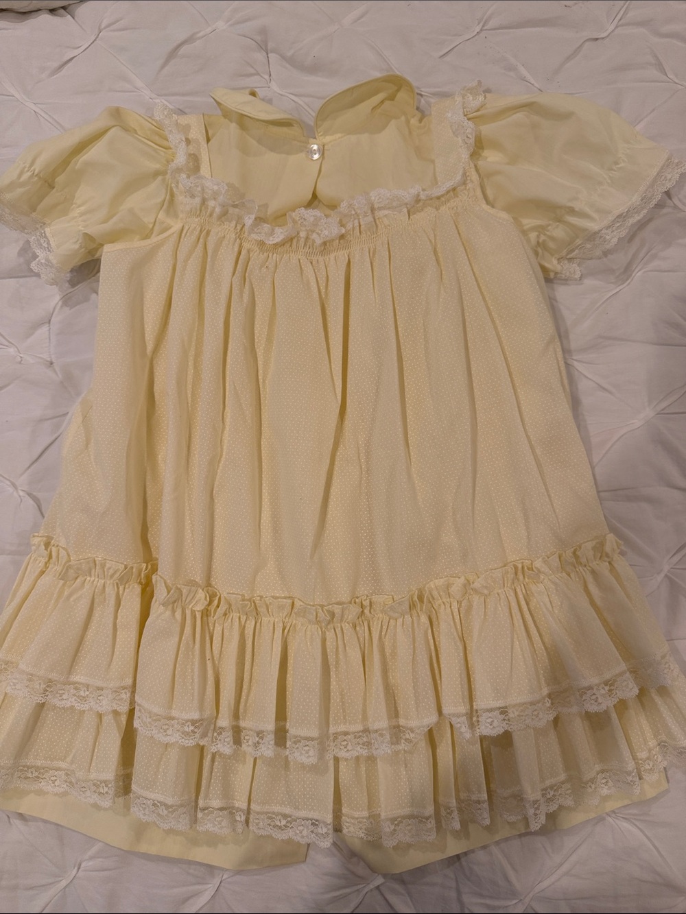 Bryan Sweet Yellow Layered Lace  Dress Size 6 - Picture 7 of 10